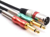 SiYear XLR to Double 1/4" Male To Male Cable